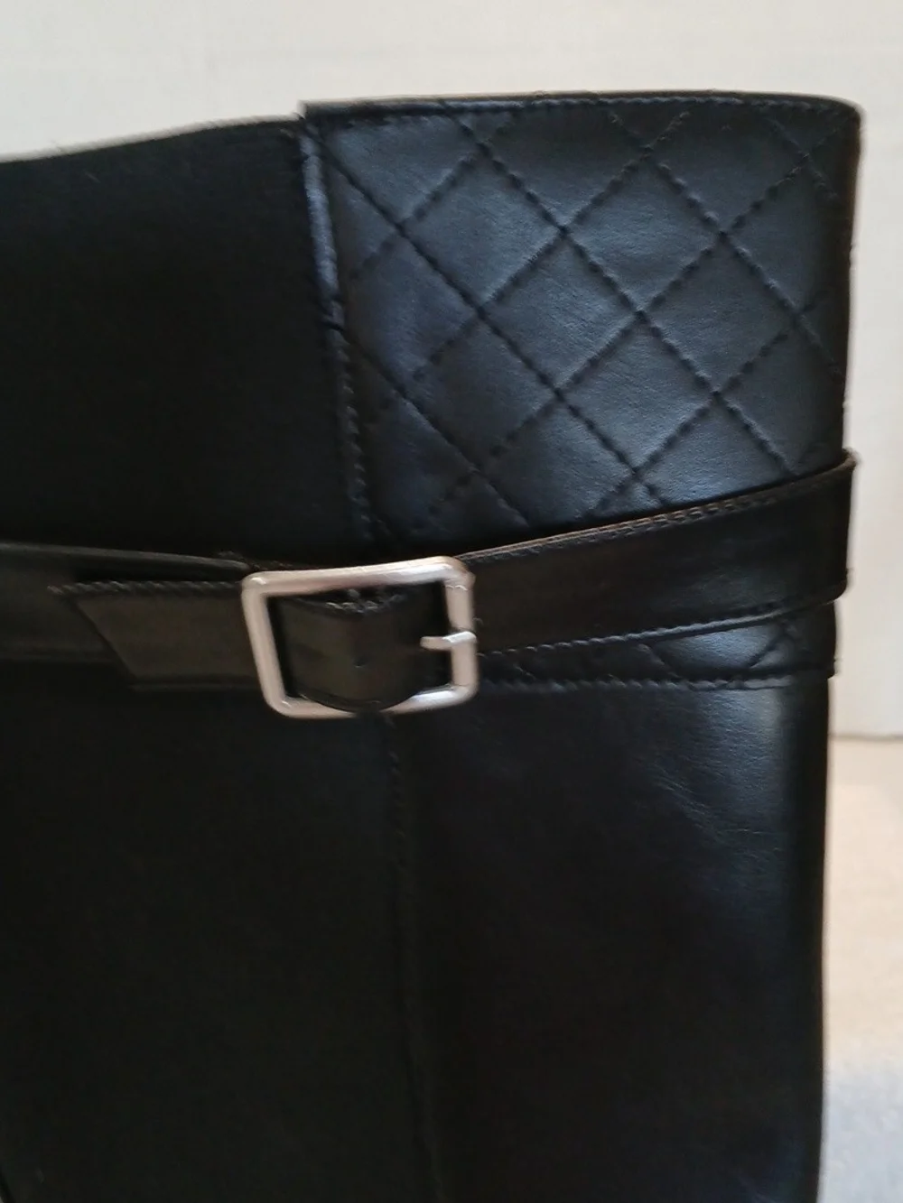St Johns Bay Black Winterwood Riding Boots Quilted Shaft Buckle Zip W-9